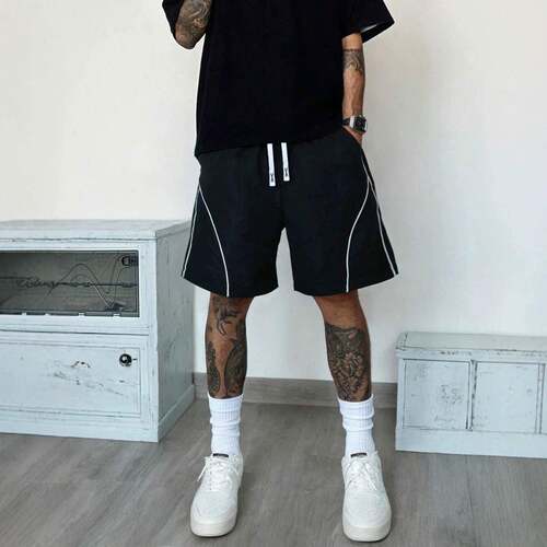 Men's Casual Plain & Striped Patterned Beach Bermuda Shorts