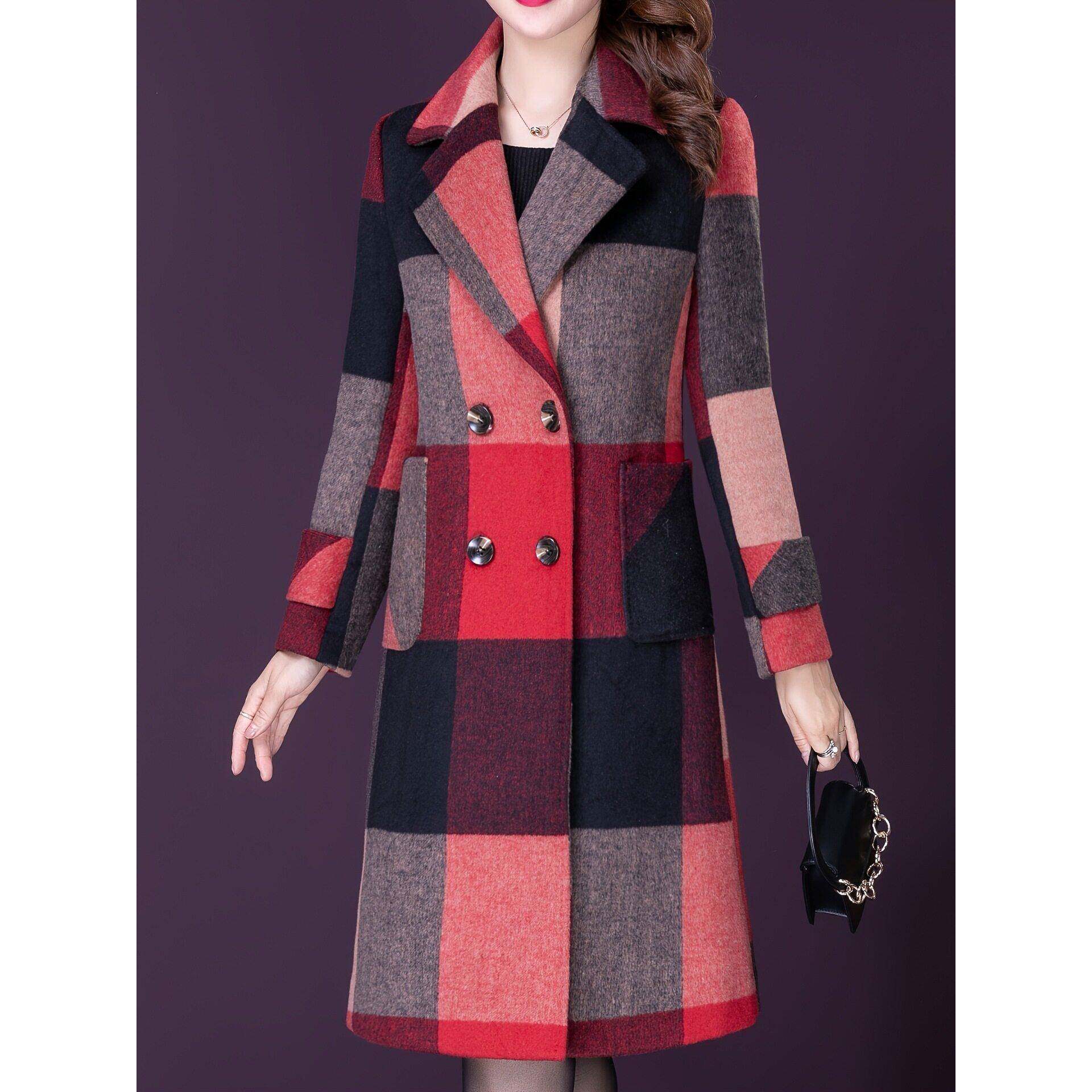 C 10596 Women Warm Pea Coat Elegant Work Classic优雅大衣
