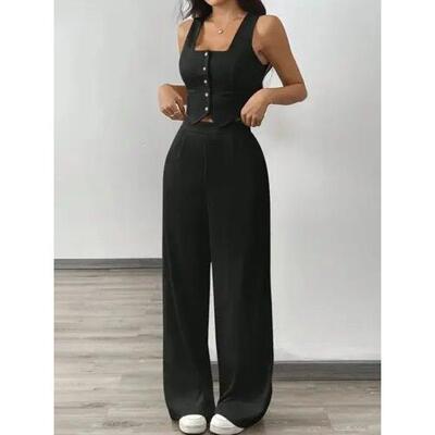 O 80168 Women 2-Piece Outfit Palazzo Set Elegant阔腿裤套装