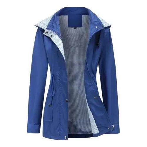 O 50005 Female Detachable Hood Trench Coat Fashion时尚风衣