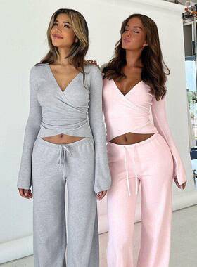 Women's Sexy Comfortable V Neck Long Sleeve Top, Fashion