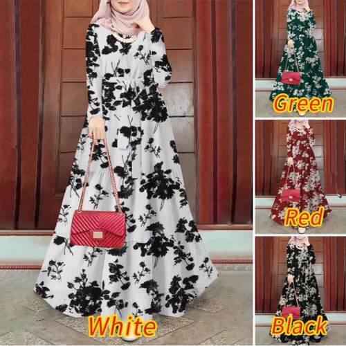 FloralPrintBeltedALineDress