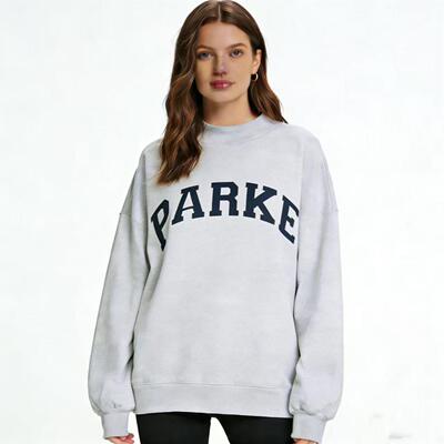 Oversized Blessed Embroidered Mock Neck Sweatshirt - Cute