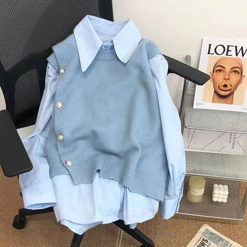 CasualLooseShirtCollarLong