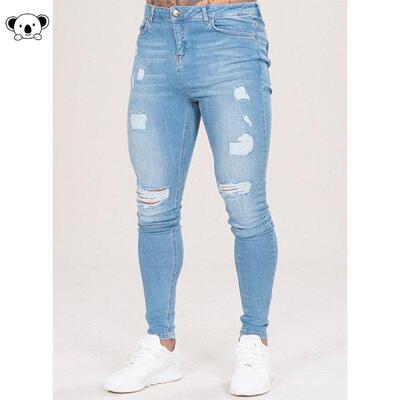 D 35112 Ripped Jeans Light Wash浅色水洗牛仔裤