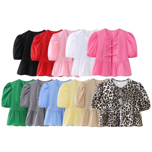LeopardPrintCropTopWomenPuff