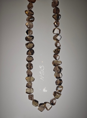 原创设计天然茶水晶项链