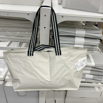 IKEA/宜家正品 约诗诺带拉链的手提袋单肩包外出收纳整理袋子塑料