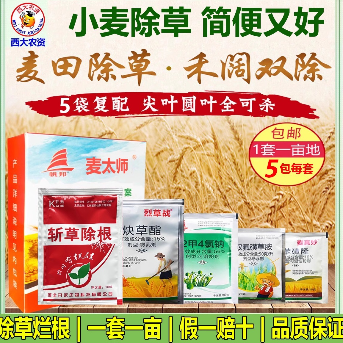 麦太师小麦田专用禾阔双杀除草剂