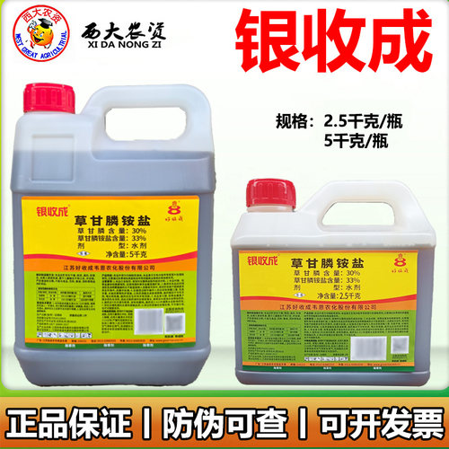 银收成33%草甘膦铵盐除草剂烂根