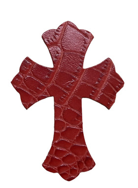 4.5*6.5cm十字架皮标羊皮补丁贴皮标真皮DIY（羊皮补64-103）