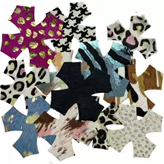 6.2*6.2cm Horsehair and Cowhide Patch Cross Leather Label Small Leather Label Genuine Leather and Genuine Fur (Size 36-56)