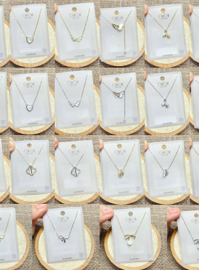 古丽古丽银饰通体S925纯银微镶贝母时尚锁骨项链女百搭气质潮