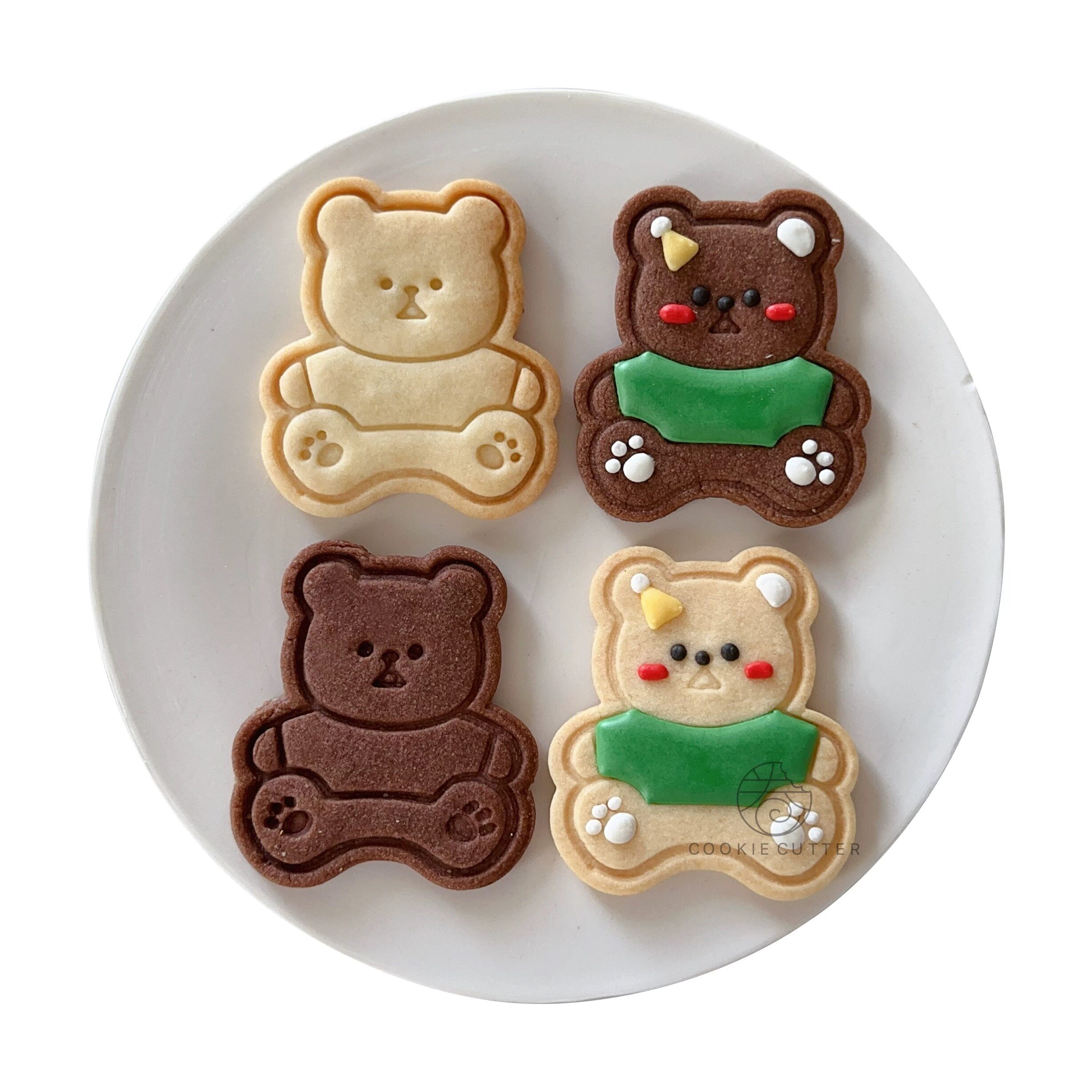 小熊娃娃脸头像男孩女孩数字生日蛋糕装饰甜品曲奇饼干创意同款