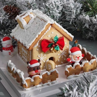 圣诞姜饼屋饼干diy材料组装成品圣诞节姜饼人糖霜手工小房子礼包