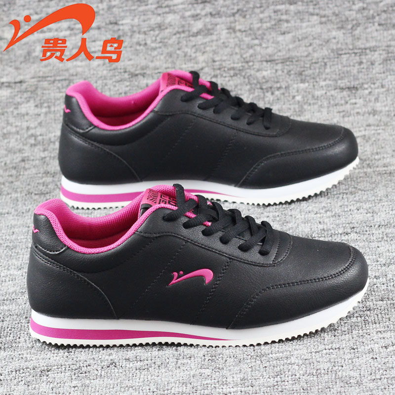贵人鸟女款阿甘跑鞋春夏皮面防水休闲运动鞋轻便软底百搭撞色洋气
