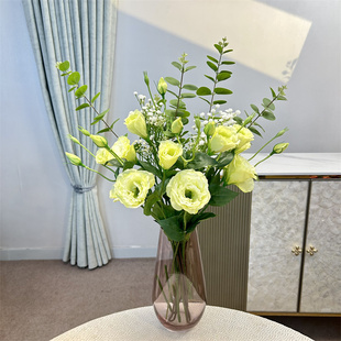 洋桔梗花束10支田园仿真花餐桌花假花摆设家居装饰花摆件道具婚庆