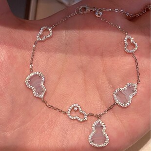 纯银S925天然紫玉髓双面佩戴手链项链套装轻奢精致高级感显白配饰