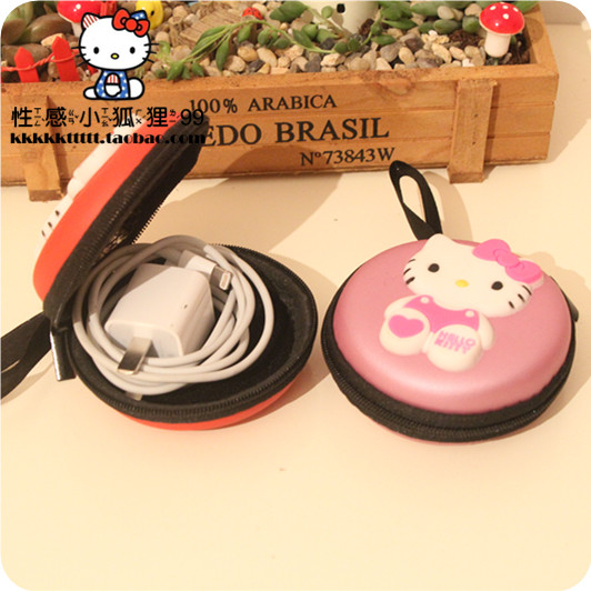 包邮hello kitty耳机盒硬币小钱包数据线U盘收纳包数码女生可爱