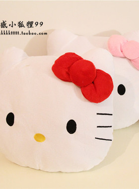 hello kitty粉色KT猫头 猫头 抱枕 卡通腰枕 靠垫 毛绒 礼物