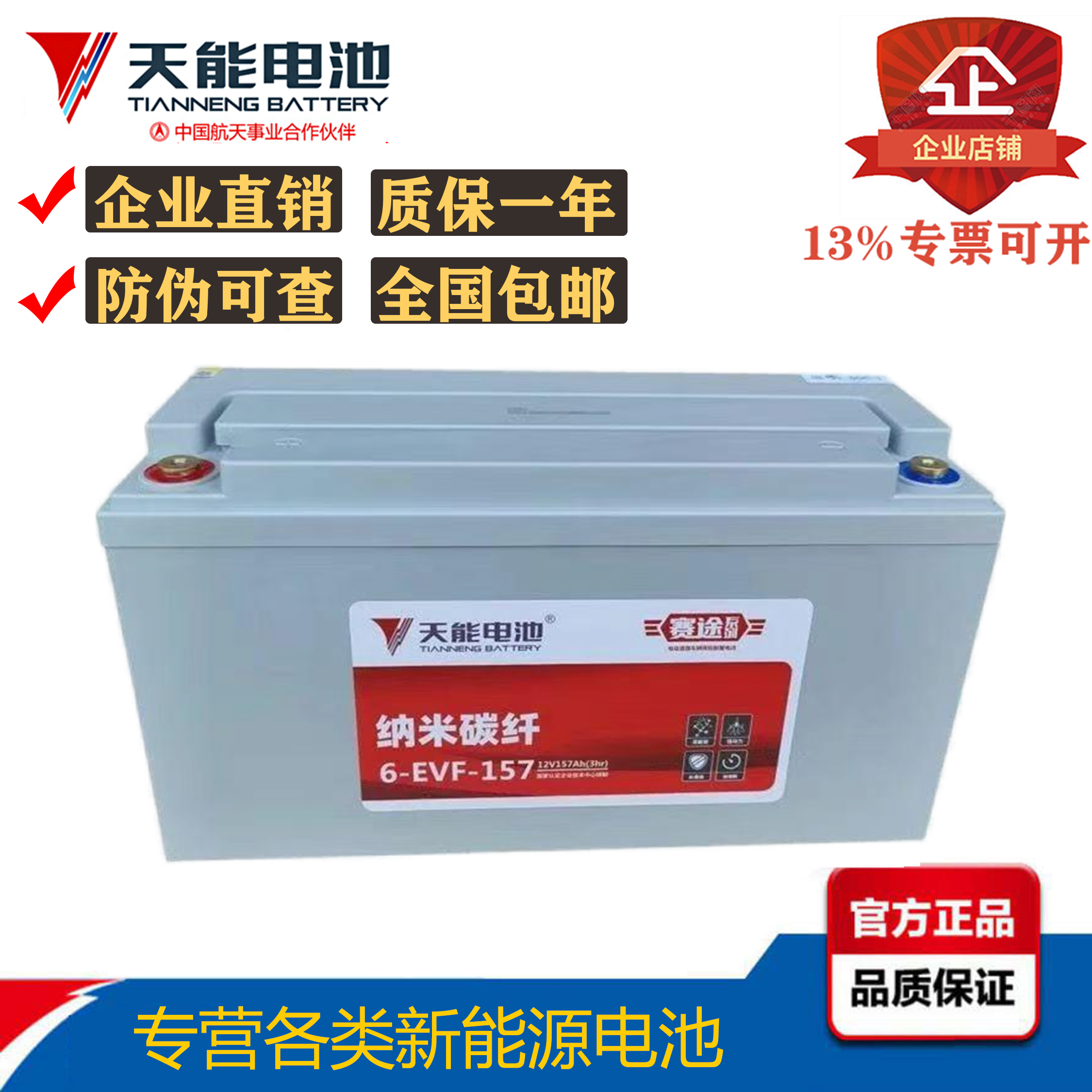 天能免维护动力蓄电池