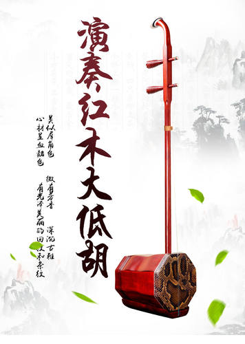 花梨木大低胡初学成人老年人大二胡低音乐器厂家直销送全套配件