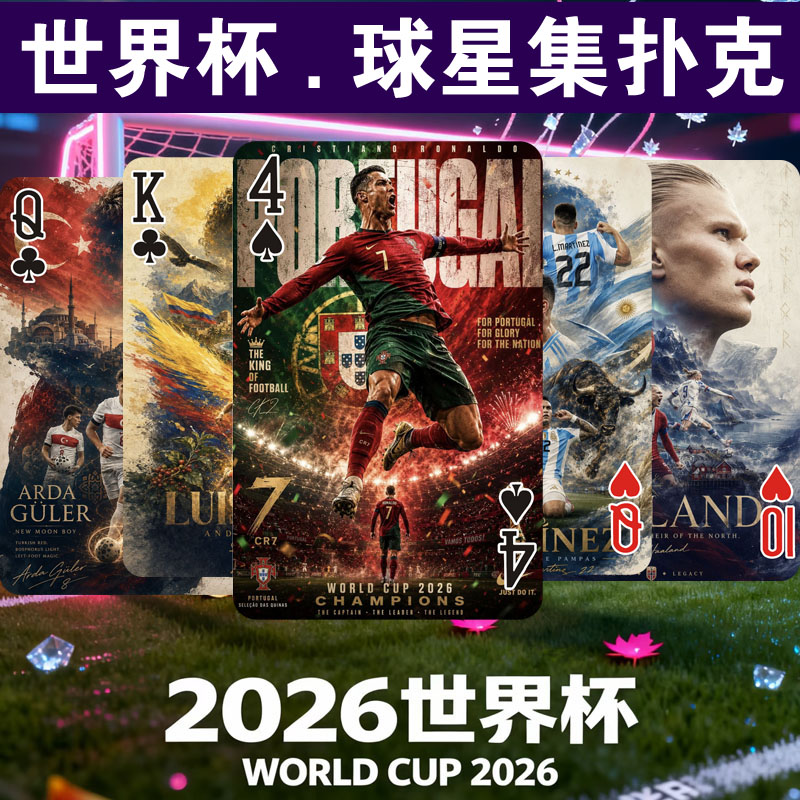 2026世界足球明星扑克牌文创48强图片