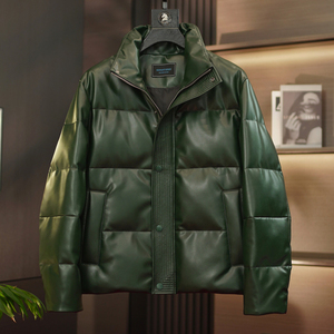 2024新款男士真皮羽绒服冬季加厚保暖外套绵羊皮鹅绒海宁真皮夹克