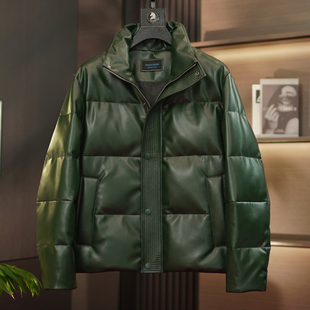 加厚保暖外套绵羊皮鹅绒海宁真皮夹克 真皮羽绒服冬季 2025新款 男士