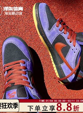 Nike Dunk SB Pro 紫黑拼色 男女同款低帮休闲板鞋HQ1625-500