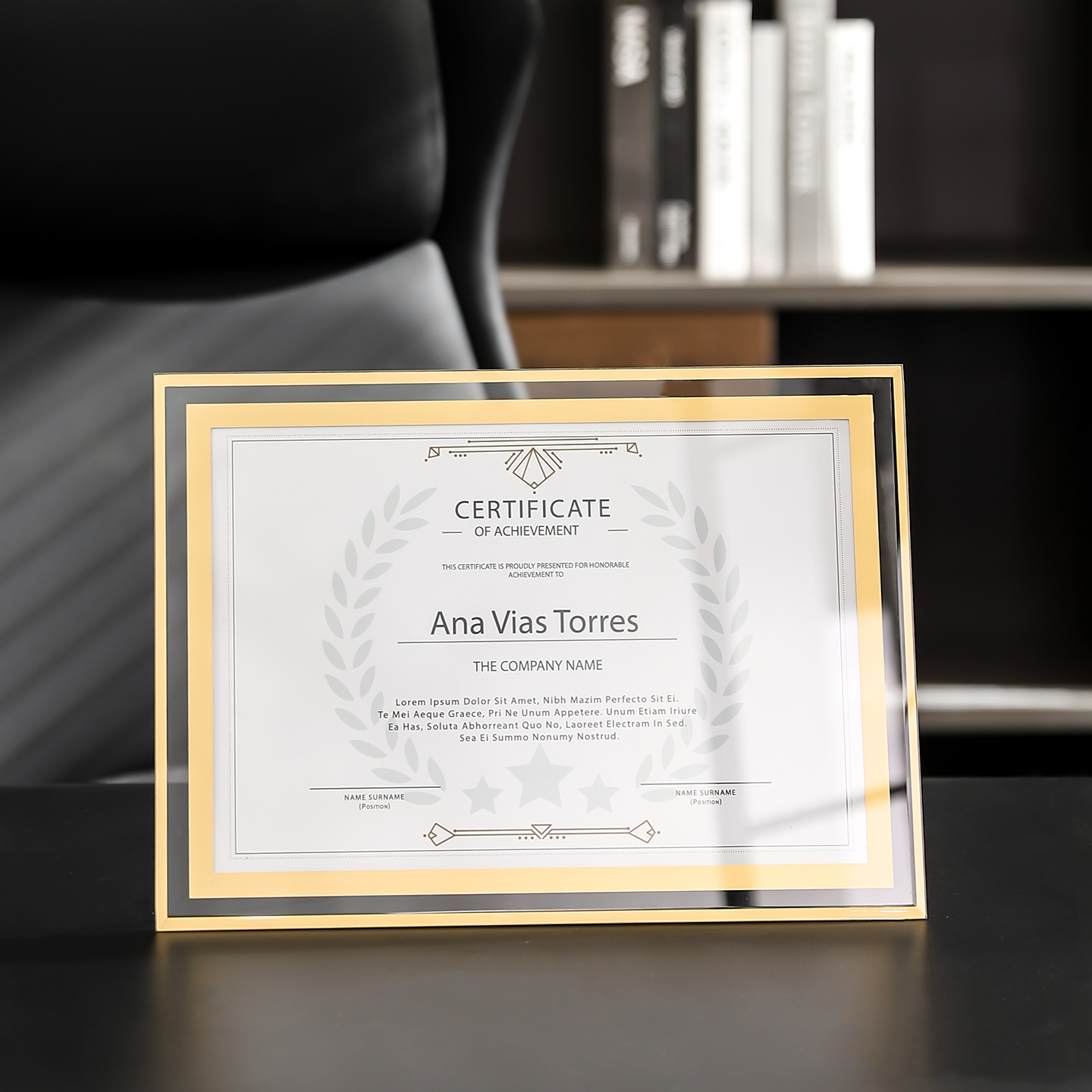 A4水晶金色证书相框专利证书框