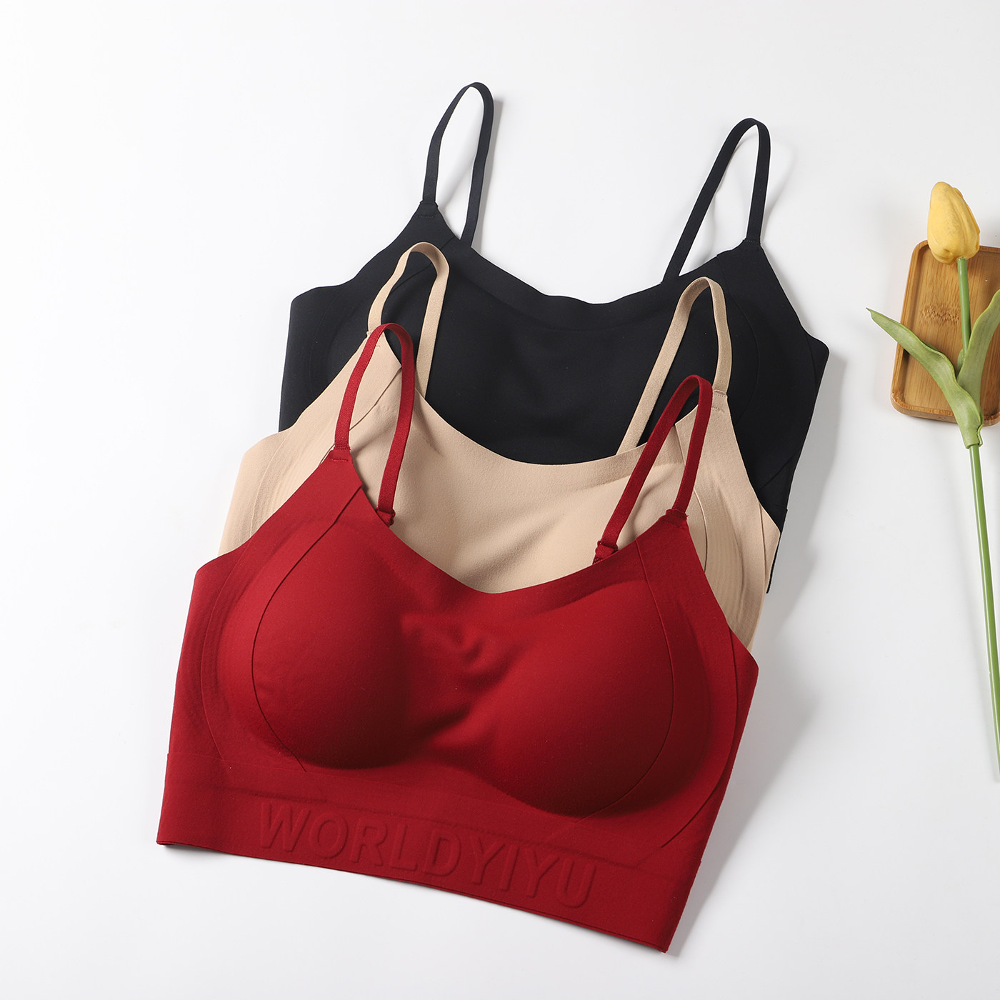 本命年红色内衣无痕聚拢内衣美背