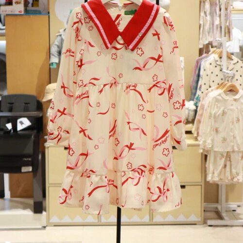 韩国童装100-140贝家女童春秋新品韩版修身连衣裙女宝宝可爱裙子