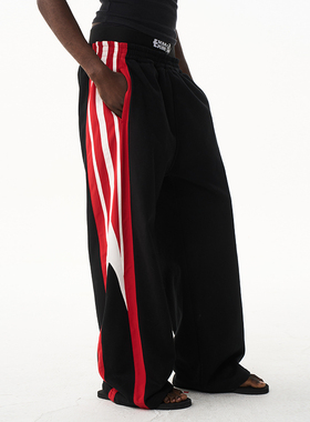 EXITMODE 26SS 双腰印花运动街头宽松卫裤