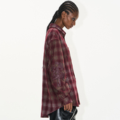 长袖 EXITMODE 25SS 水洗做旧十字战马格纹衬衫 BLINDNOPLAN