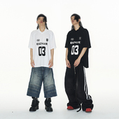 明星同款 美式 EXITMODE BLINDNOPLAN 复古条纹短袖 T恤