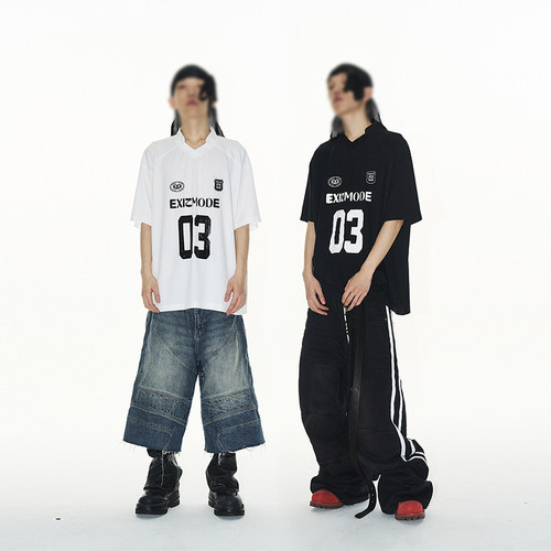 【明星同款】EXITMODE BY BLINDNOPLAN 美式复古条纹短袖T恤