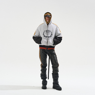 25AW BLINDNOPLAN 假两件毛边拼接迷彩ma1棉服外套 EXITMODE