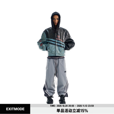 EXITMODE BY BLINDNOPLAN 25AW 重工做旧抹脏运动机车皮衣夹克
