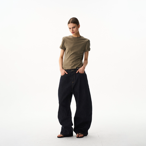 BLINDNOPLAN26SS【basic系列】 原牛弯刀牛仔裤宽松休闲阔腿长裤