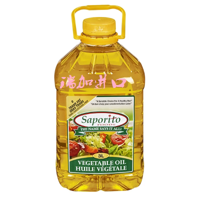 包邮加拿大Saporito芥花籽和或大豆优质蔬菜油3L煎炒炸无反式脂肪