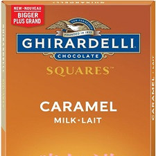 包邮加拿大GHIRARDELLI焦糖夹心方块牛奶巧克力138克x2板多种口味