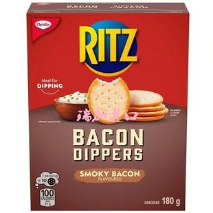 包邮加拿大CHRISTIE RITZ乐之培根蘸片饼干180Gx3盒烟熏咸肉口味