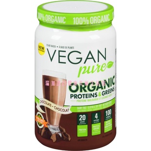 包邮加拿大VEGAN PURE有-机纯植物蛋白质粉素食巧克力478克无麸质
