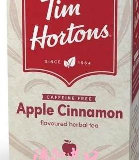 包邮加拿大Tim Hortons苹果肉桂花草茶40克*2盒无咖啡因多种口味