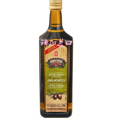 包邮加拿大PRESIDENT总统之选Delicato冷压特级初榨拌菜橄榄油1L