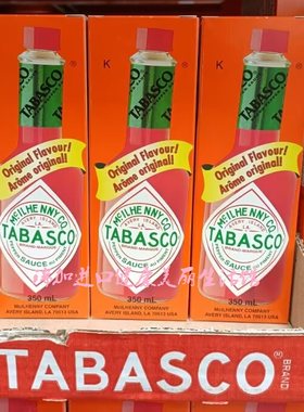 新品包邮加拿大TABASCO塔巴斯科原味经典辣椒酱350ML
