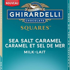 包邮加拿大GHIRARDELLI海盐焦糖夹心方块牛奶巧克力138克x2板多味