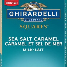 包邮加拿大GHIRARDELLI海盐焦糖夹心方块牛奶巧克力138克x2板多味