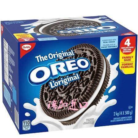 加拿大Christie OREO Original奥利奥原味巧克力夹心曲奇500G*4包